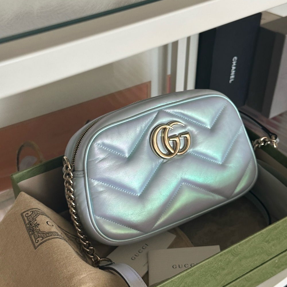 Gucci Iridescent Crossbody Bag in Silver and Gold
